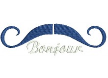 Stickdatei - Bonjour Moustache